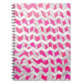 Hot Pink en White Chevron Zebra Notitieboek (Voorkant)