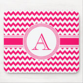 Hot Pink en White Chevron Zig Zag Pattern Muismat (Voorkant)