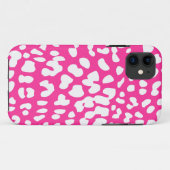 Hot Pink en White Leopard Print iPhone 5 Hoesje (Achterkant (horizontaal))