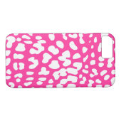 Hot Pink en White Leopard Print iPhone 7 Hoesje (Achterkant (Horizontaal))