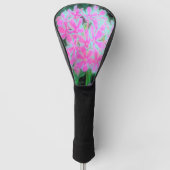 Hot Pink en White Peppermint Twist Garden Phlox Golfheadcover (Voorkant)