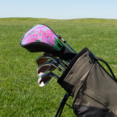 Hot Pink en White Peppermint Twist Garden Phlox Golfheadcover (Insitu)