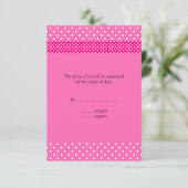 Hot Pink en White Polka Dot RSVP (Staand voorkant)