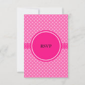 Hot Pink en White Polka Dot RSVP (Achterkant)