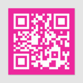 Hot Pink en White QR-code Naamplaatje (Voorkant)