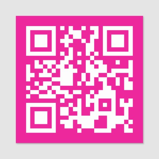 Hot Pink en White QR-code Naamplaatje (Voorkant)