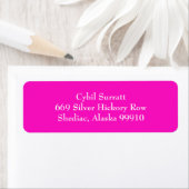Hot Pink en White Simple Return-adreslabels Etiket (Insitu)