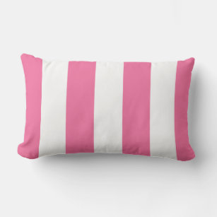 Hot Pink en White Stripe Lumbar Pillow Buitenkussen