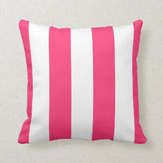 Hot Pink en White Striped Decorative Kussen