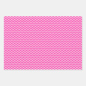 Hot Pink en White Stripes Chevron Polka Dots Inpakpapier Vel (Voorkant 3)