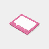 Hot Pink en White Talk Bubble Persoonlijke naam Post-it® Notes (Schuin)