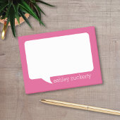 Hot Pink en White Talk Bubble Persoonlijke naam Post-it® Notes