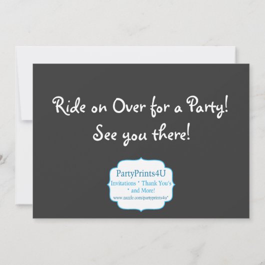 Hot Pink en Zebra Print Cowgirl Birthday Party Kaart (Achterkant)