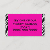 Hot Pink en Zebra Print Visitekaartje (Achterkant)