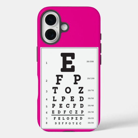Hot Pink Eye Chart iPhone Case (Achterkant)