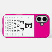 Hot Pink Eye Chart iPhone Case (Achterkant (horizontaal))