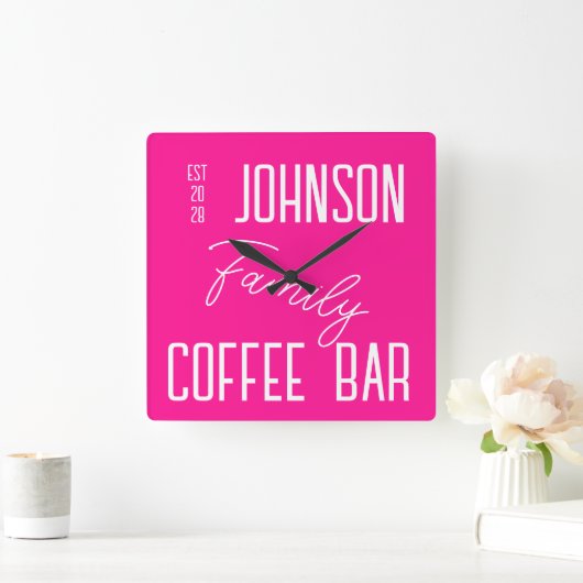 Hot Pink familienaam Vierkante Klok (Huis)