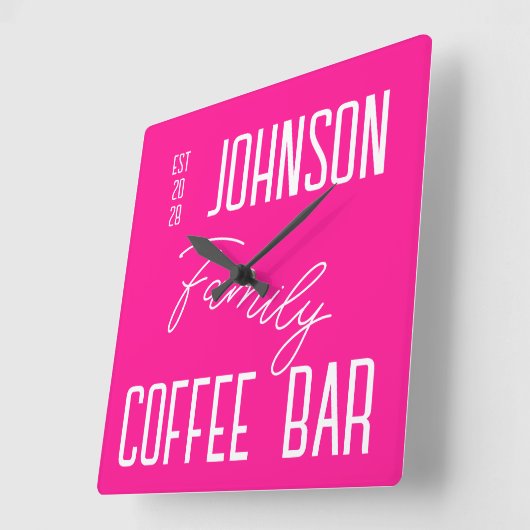 Hot Pink familienaam Vierkante Klok (Hoek)