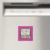 Hot Pink Fantasy Lijst Sjabloon magneet (Insitu (Vaatwasser))