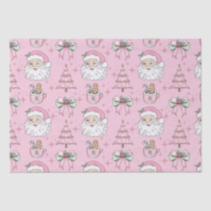 Hot Pink Father Christmas Bow Tissuepapier