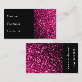 Hot Pink faux glanzende glitter schittert en zwart Visitekaartje
