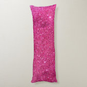 Hot Pink Faux Glitter Body Pillow Lichaamskussen (Achterkant (Verticaal))