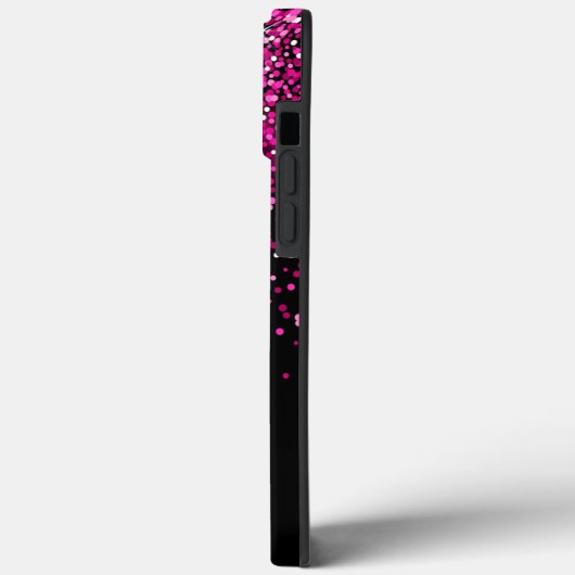 Hot Pink Faux Glitter Bokeh Case-Mate iPhone Case (Achterkant / Links)
