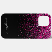 Hot Pink Faux Glitter Bokeh Case-Mate iPhone Case (Achterkant (horizontaal))
