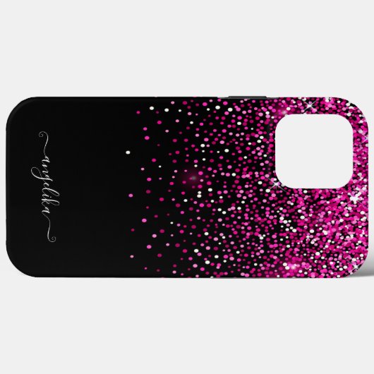 Hot Pink Faux Glitter Bokeh Case-Mate iPhone Case (Achterkant (horizontaal))