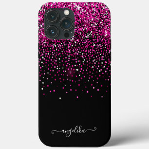 Hot Pink Faux Glitter Bokeh Case-Mate iPhone Case