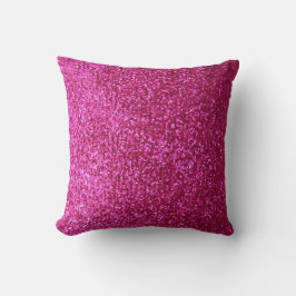 Hot Pink Faux Glitter Kussen