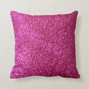 Hot Pink Faux Glitter Kussen
