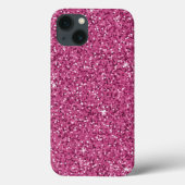 Hot Pink Faux Glitter Modern Chic Case-Mate iPhone Case (Achterkant)
