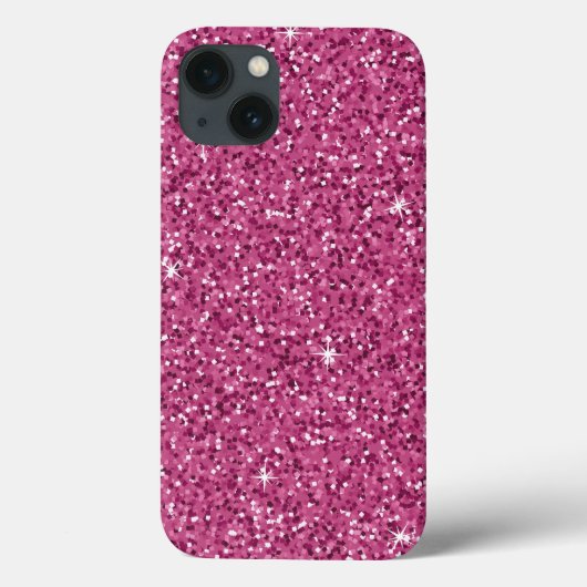 Hot Pink Faux Glitter Modern Chic Case-Mate iPhone Case (Achterkant)