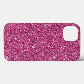 Hot Pink Faux Glitter Modern Chic Case-Mate iPhone Case (Achterkant (horizontaal))