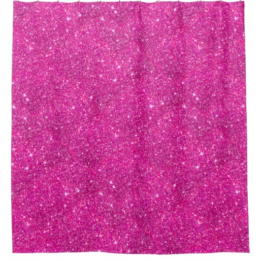 Hot Pink Faux Glitter Sparkle Pattern Girly Douchegordijn (Voorkant)