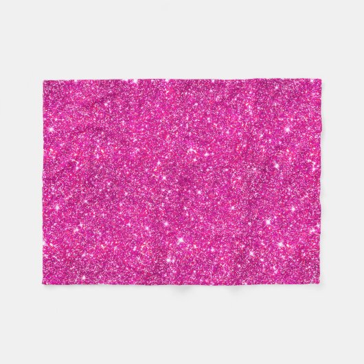 Hot Pink Faux Glitter Sparkle Pattern Girly Fleece Deken (Voorkant (Horizontaal))