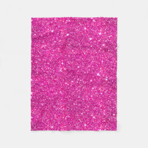 Hot Pink Faux Glitter Sparkle Pattern Girly Fleece Deken