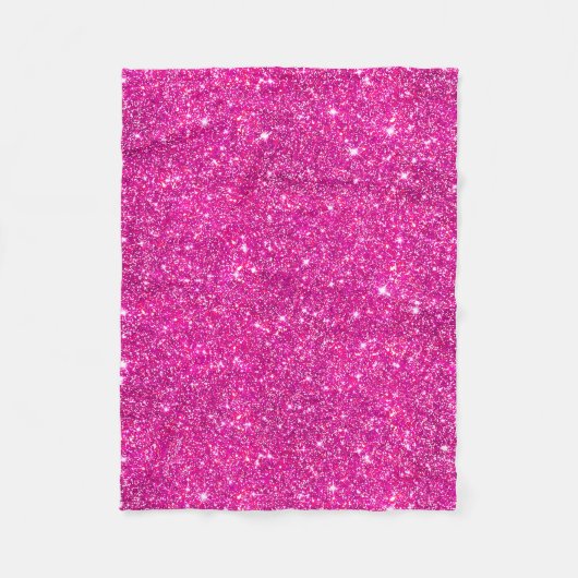 Hot Pink Faux Glitter Sparkle Pattern Girly Fleece Deken (Voorkant)