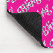 Hot Pink Faux, ruitvormig design, muis met mat Muismat (Hoek)