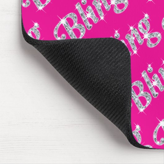 Hot Pink Faux, ruitvormig design, muis met mat Muismat (Hoek)