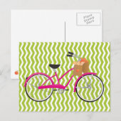 Hot-PInk-fiets met Sinaasappels Briefkaart (Voorkant / Achterkant)