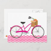 Hot-PInk-fiets met Sinaasappels Briefkaart (Voorkant / Achterkant)