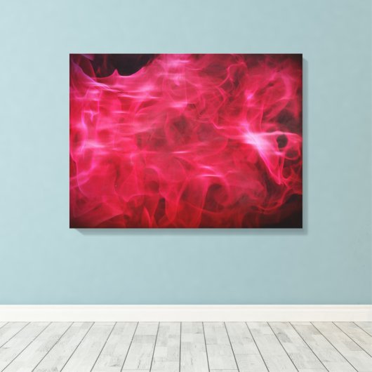 Hot Pink Fire en Flame Canvas Art (Insitu (Houten vloer))