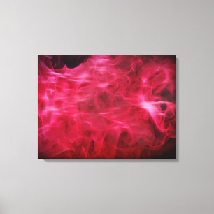 Hot Pink Fire en Flame Canvas Art Afdruk