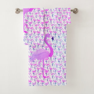 Hot Pink Flamingo Bad Handdoek