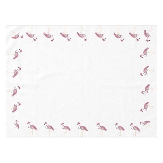 Hot Pink Flamingo Basketweve Lattice Tablecloth Tafelkleed (Voorkant (Horizontaal))