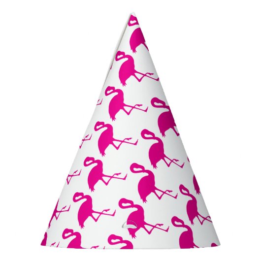 Hot Pink Flamingo Feesthoedjes (Links)