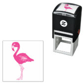Hot Pink Flamingo Flamingos Tropical Island Bird Zelfinktende Stempel (In situ)
