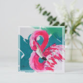 Hot Pink Flamingo Kaart (Staand voorkant)